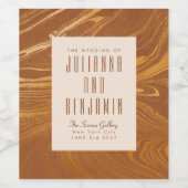 Elegante Abstrakte Hochzeit in Gold und Bronze Weinetikett (Einzelnes Label)