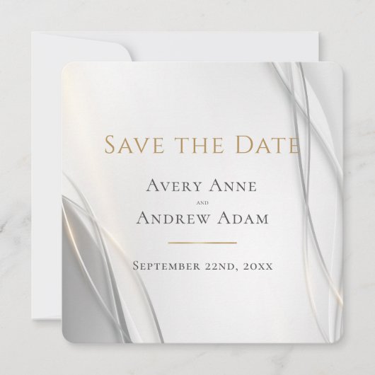 Elegante Abstrakte Hochzeit Save The Date (Vorderseite)