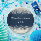 Elegante Abstrakte Hochzeit und Perlen Pappteller (Party)