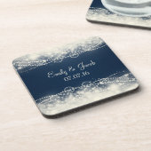 Elegante Abstrakte Hochzeit und Perlen Untersetzer (Linke Seite)