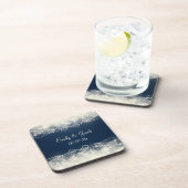 Elegante Abstrakte Hochzeit und Perlen Untersetzer (Rechte Seite)