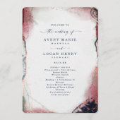 Elegante Abstrakte Hochzeitsfeier in Burgund und d Programm (Vorderseite)