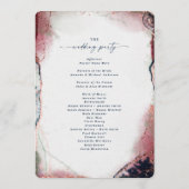 Elegante Abstrakte Hochzeitsfeier in Burgund und d Programm (Rückseite)