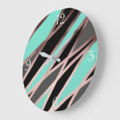 elegante abstrakte Imitate Rose Gold, schwarz-grau Große Wanduhr (Winkel)