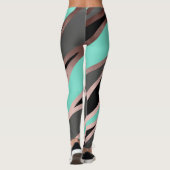 elegante abstrakte Imitate Rose Gold, schwarz-grau Leggings (Rückseite)