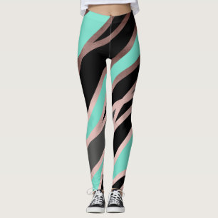 elegante abstrakte Imitate Rose Gold, schwarz-grau Leggings