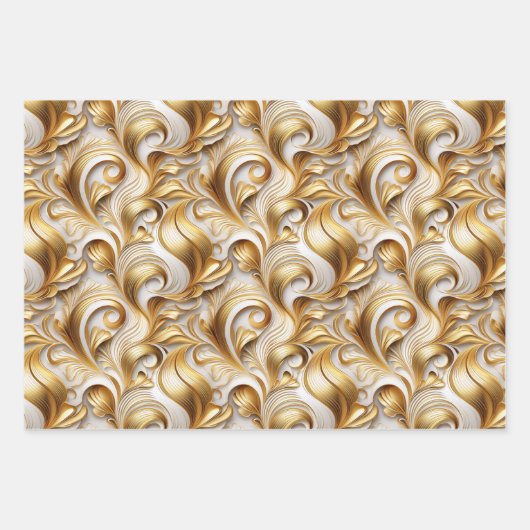 Elegante Abstrakte Imitate | Weiße Hochzeit Geschenkpapier Set (Vorderseite)