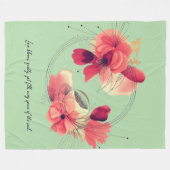 Elegante abstrakte Korallen-Blumen-Kunst Fleecedecke (Vorderseite (Horizontal))