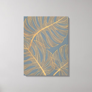 Elegante Abstrakte Kunst, Dichtung und Gold Leinwanddruck