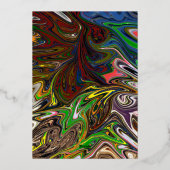 Elegante Abstrakte Kunst Hochzeitsfeier Folieneinladung (Rückseite)