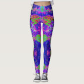 Elegante abstrakte lila Sonnenblume Leggings (Vorderseite)