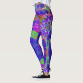 Elegante abstrakte lila Sonnenblume Leggings (Links)