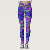 Elegante abstrakte lila Sonnenblume Leggings (Vorderseite)