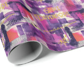 Elegante Abstrakte Lila und rosa Geschenkwrap Geschenkpapier (Rolleneckpunkt)