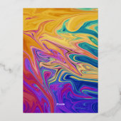 Elegante Abstrakte Malerei Goldhochzeit Folieneinladung (Rückseite)