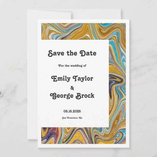 Elegante Abstrakte Malerei Hochzeit Save The Date (Vorderseite)