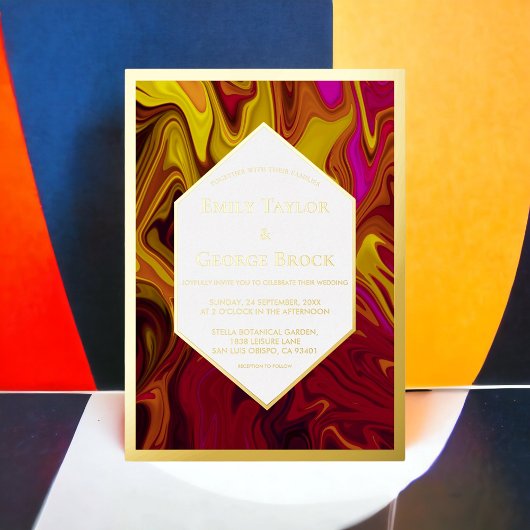 Elegante Abstrakte Malerei Kunst, Dichtung und Mus Folieneinladung