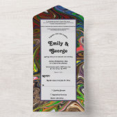 Elegante Abstrakte Malerei Moderne Hochzeit All In One Einladung (Innen Boden)