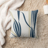 Elegante Abstrakte Marine & Beige Cushion Kissen (Decke)