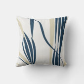 Elegante Abstrakte Marine & Beige Cushion Kissen (Rückseite)