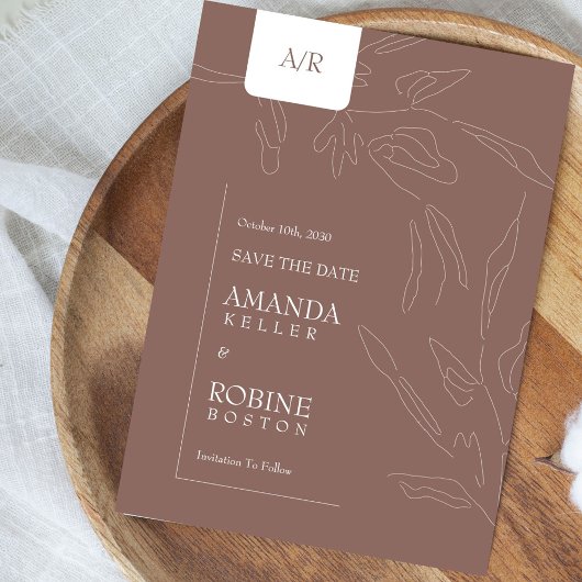 Elegante Abstrakte Minimalistische Hochzeit Save The Date
