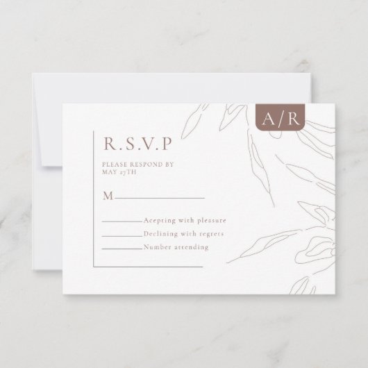 Elegante Abstrakte Minimalistische UAWG RSVP Karte (Vorderseite)