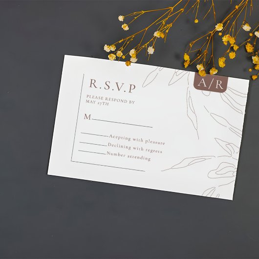 Elegante Abstrakte Minimalistische UAWG RSVP Karte