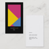 Elegante Abstrakte, moderne geometrische Schwarze  Visitenkarte (Vorne/Hinten)