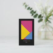 Elegante Abstrakte, moderne geometrische Schwarze  Visitenkarte (Stehend Vorderseite)