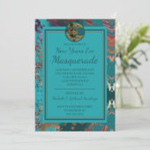 Elegante Abstrakte neue Jahre Einladung (Stehend Vorderseite)