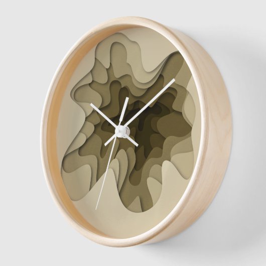 Elegante Abstrakte Ombre Brown Layers Wall Clock Uhr (Winkel)