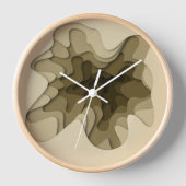 Elegante Abstrakte Ombre Brown Layers Wall Clock Uhr (Vorderseite)