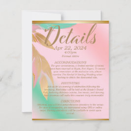 Elegante Abstrakte Pastellrosa und Hochzeit am Mee RSVP Karte