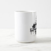 Elegante Abstrakte Piano Sketch Kaffeetasse (Mittel)