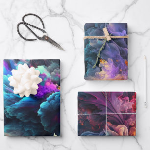 Elegante abstrakte Rauch-Kunst-Geschenk Geschenkpapier Set
