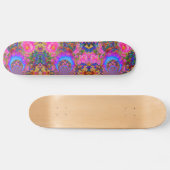 Elegante, abstrakte Retro-Rosa Blume Sonnenblumen Skateboard (Horizontal)