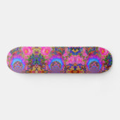 Elegante, abstrakte Retro-Rosa Blume Sonnenblumen Skateboard (Horizontal)