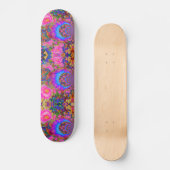 Elegante, abstrakte Retro-Rosa Blume Sonnenblumen Skateboard (Vorderseite)