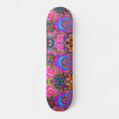 Elegante, abstrakte Retro-Rosa Blume Sonnenblumen Skateboard (Vorderseite)
