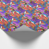 Elegante abstrakte Retroblau-Blume Geschenkpapier (Ecke)