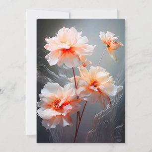 Elegante abstrakte rosa Blütennebel-Flow Feiertagskarte