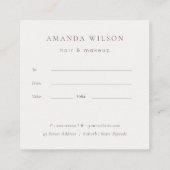 Elegante Abstrakte Rose Gold Lila Geschenkgutschei Quadratische Visitenkarte (Rückseite)