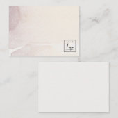 Elegante Abstrakte Rose Gold Lila Wasserfarben-Log Mitteilungskarte (Vorne/Hinten)