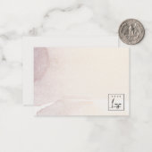 Elegante Abstrakte Rose Gold Lila Wasserfarben-Log Mitteilungskarte (Vorderseite/Rückseite Beispiel)