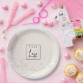 Elegante Abstrakte Rose Gold Lila Wasserfarben-Log Pappteller (Party)