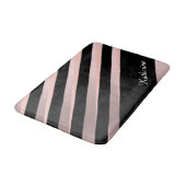 Elegante, abstrakte Rose Gold, Schwarz & Rosa Badematte (Schrägansicht)