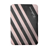 Elegante, abstrakte Rose Gold, Schwarz & Rosa Badematte (Vorderseite Vertikal)