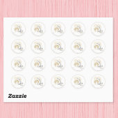 Elegante Abstrakte Rose Haar mit Anmut überwinden Runder Aufkleber