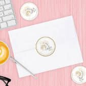 Elegante Abstrakte Rose Haar mit Anmut überwinden Runder Aufkleber