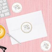 Elegante Abstrakte Rose Haare blühen mit Anmut Runder Aufkleber